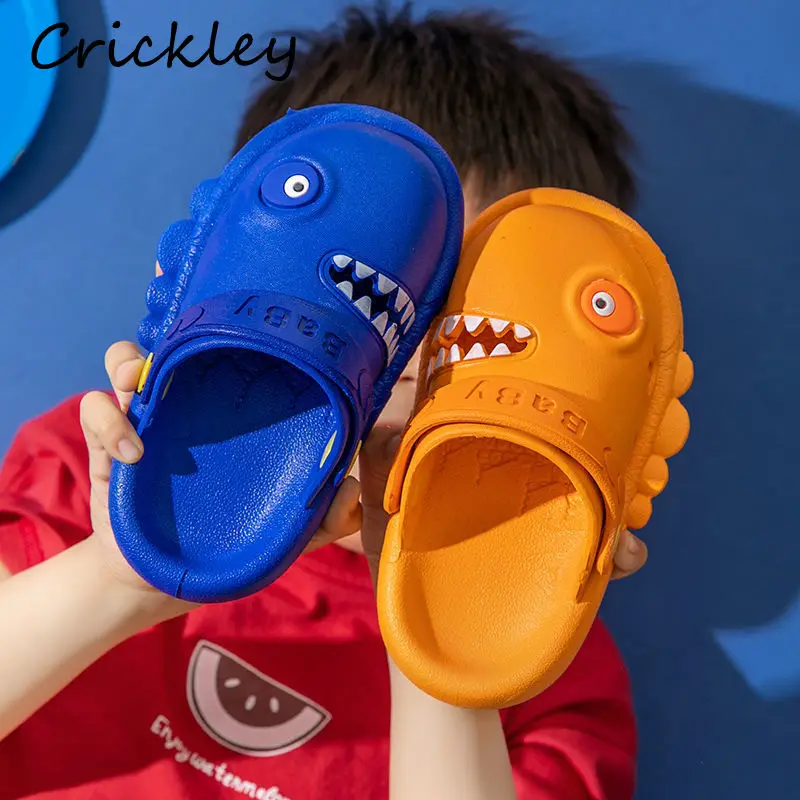 

Summer Children's Shoes Cartoon Dinosaur House Slippers For Baby Boys Girls Soft Beach Slippers Comfortable Outdoor Kids Shoes