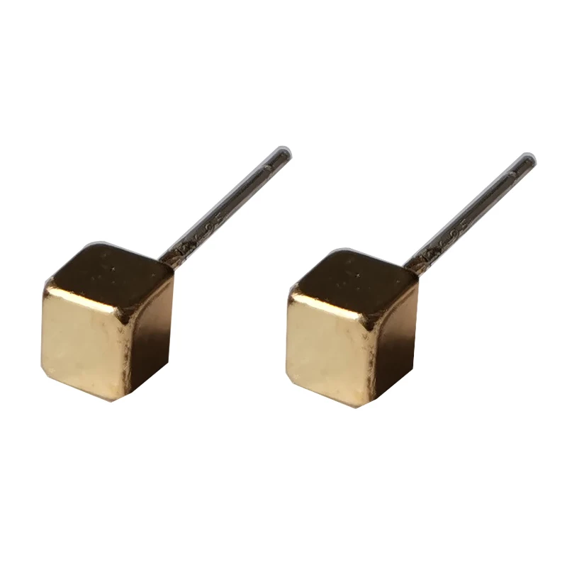 

S925 needle Small Stud Earrings Women Jewelry Simply Design Cute Style Metal Alloy Square Earrings For Gilr Student Gifts