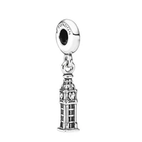 london elizabeth tower pendant fit original pan charms bracelet the big ben clock tower beads bangles for women jewelry gift