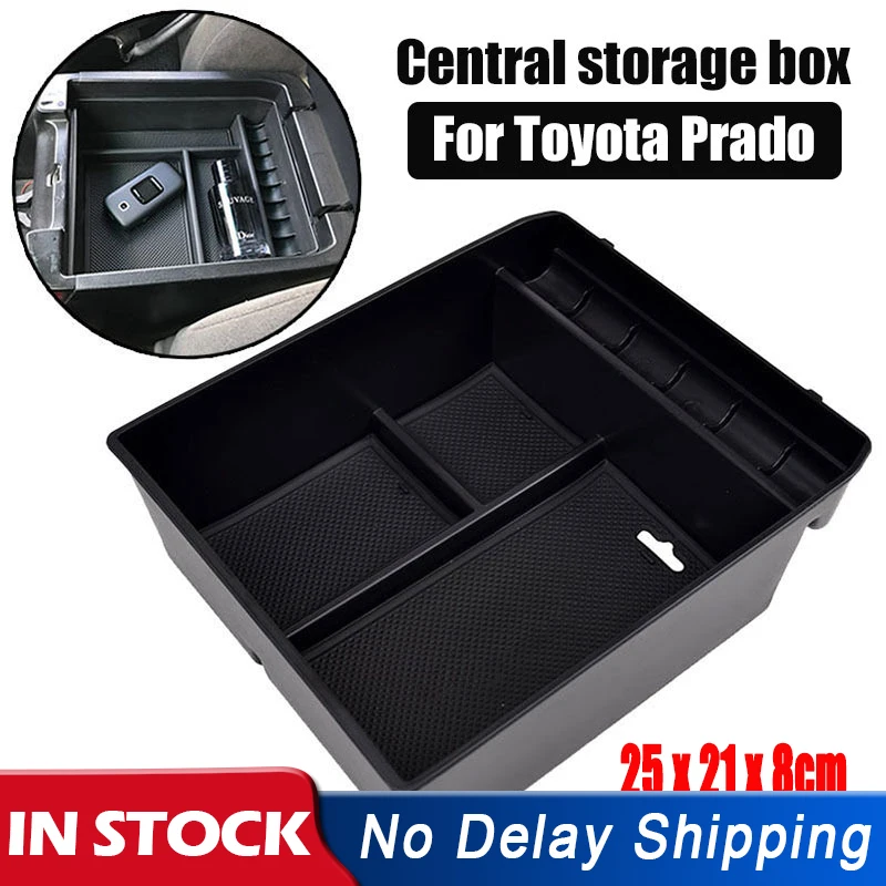 Центральный подлокотник контейнер для Toyota Land Cruiser Prado (FJ120) 2004 2009 черные