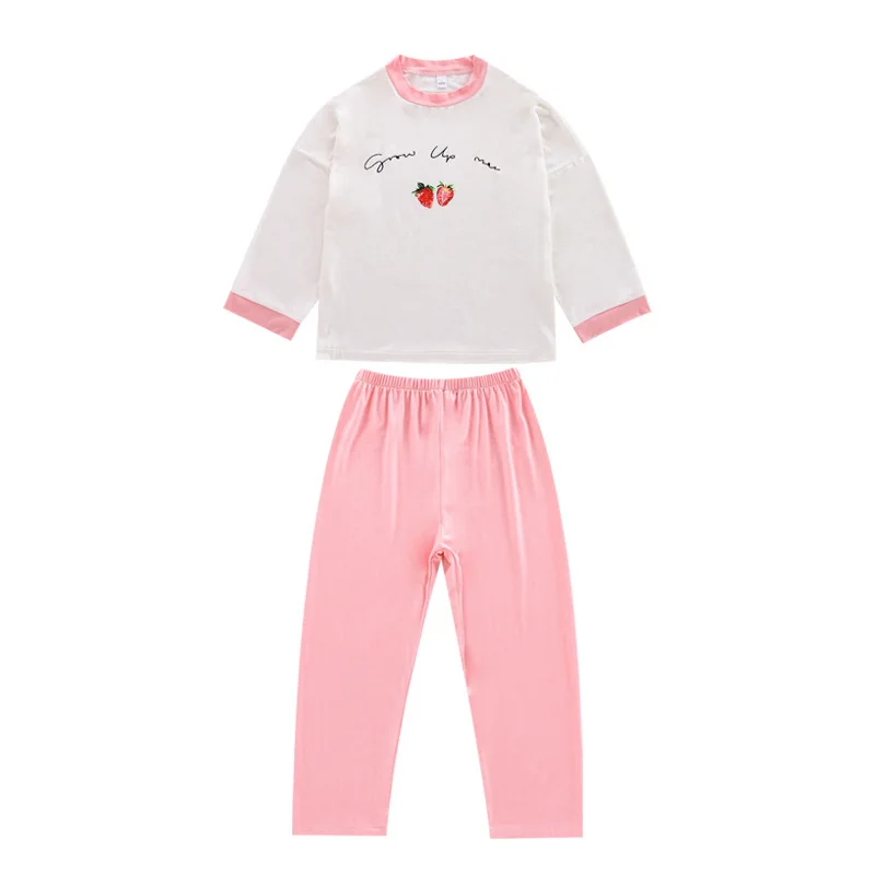 

Girls Nightwear Spring Children Pajamas Set New Long Sleeve Summer Homewear Suit Modal Sweet Loungewear Casual Loose Pyjama Set