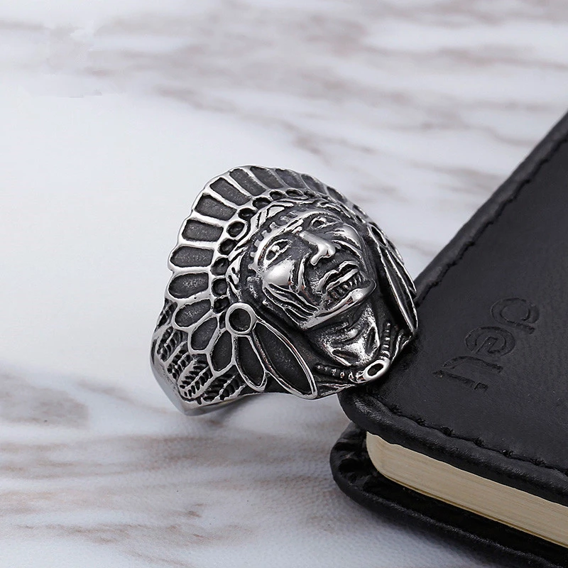 Кольцо мужское/женское из нержавеющей стали Винтажное кольцо в этническом стиле