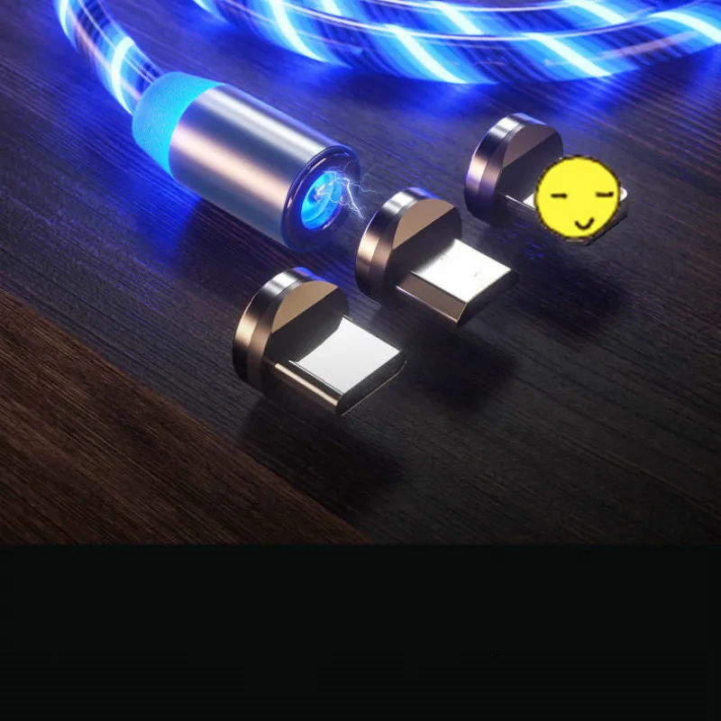 Магнитный кабель Pmxbt USB Type-C/Micro/Lightning для телефонов iPhone/Android с подсветкой 2.4A 1/2 м |