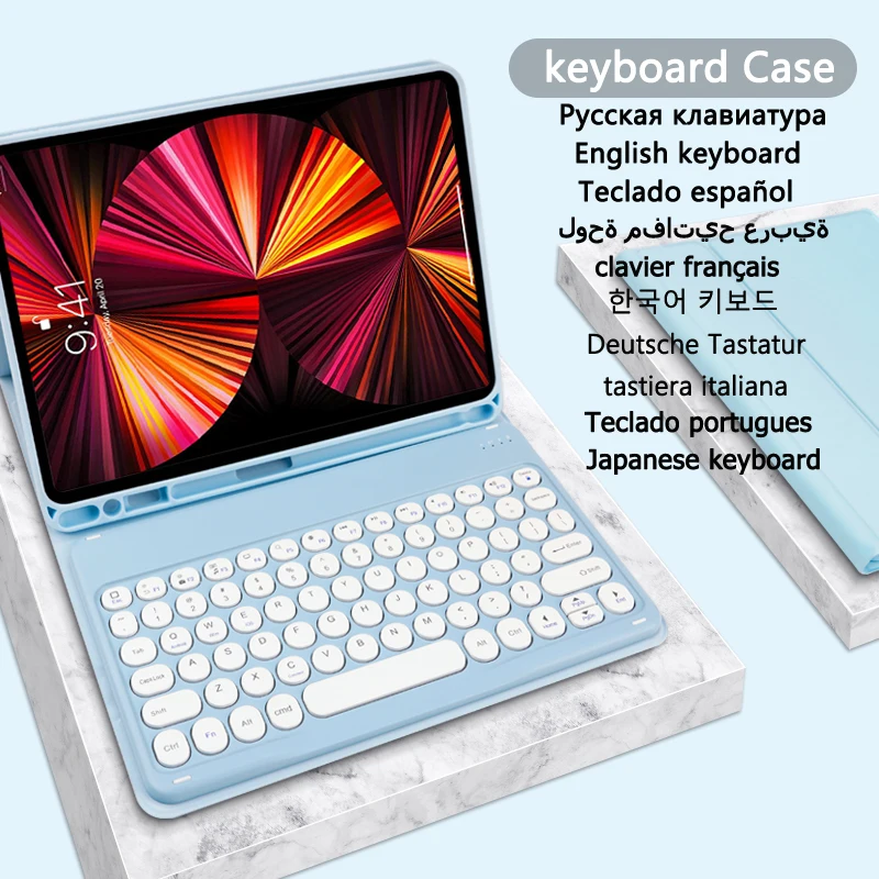 

Cover Funda for iPad Mini Case Keyboard for iPad Mini 5 4 3 2 1 Case Russian Spanish Japanese Korean Tablet Keyboard Cover