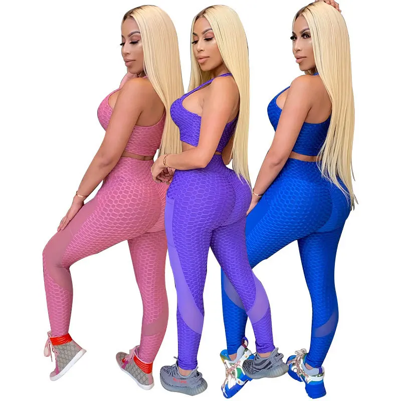 Женский однотонный спортивный костюм лето 2020 стильный топ на бретелях