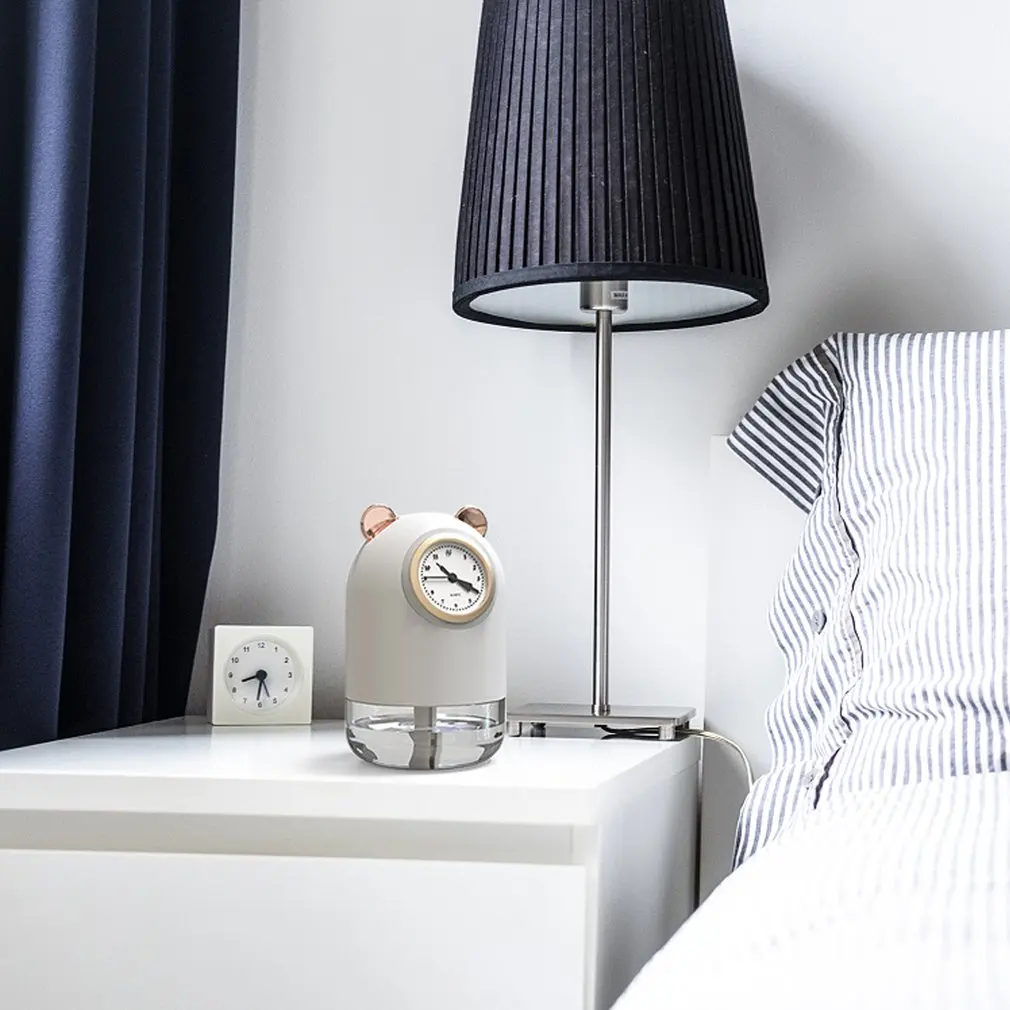 

Mini Air Humidifier Ultrasonic Mist Maker With Clock Dial Portable Cute Animal Shape Air Humidifier USB 300ml For Home
