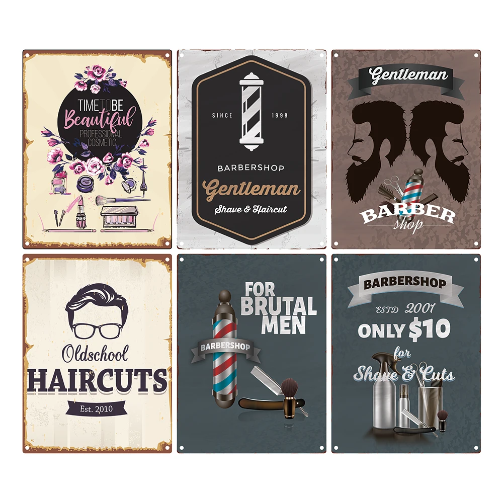 Популярный постер для парикмахерской винтажное украшение комнаты мужские