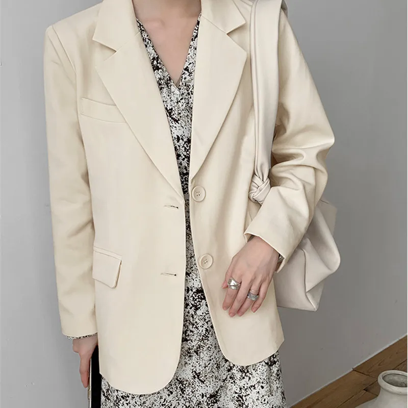 Корейский стиль свободный Блейзер Пальто для женщин розовый лето осень 2023 BF