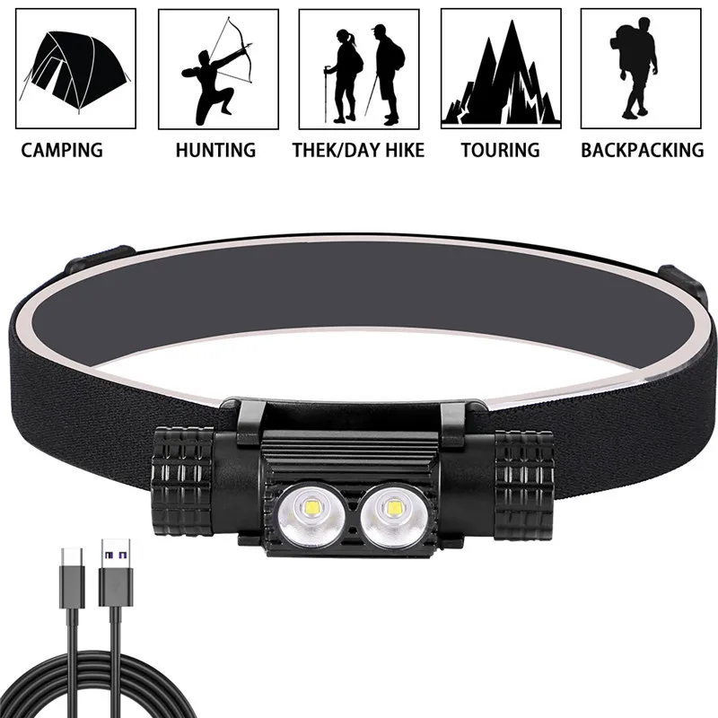Модернизированный светодиодный налобный фонарь CREE XML2/XPG2 с USB-зарядкой