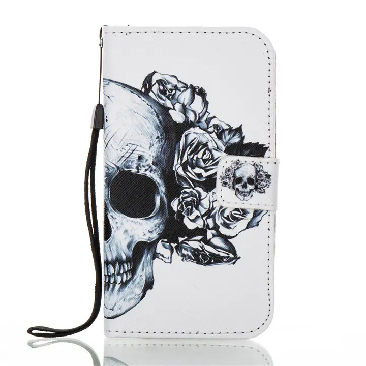 Skull Рама и кармашком для карточек кожаный флип-Чехлы для samsung J310 J510 J710 J330 J530 J730 J3 Prime J5 J7 A310 A510 A320 A520 P03E - Цвет: Skull