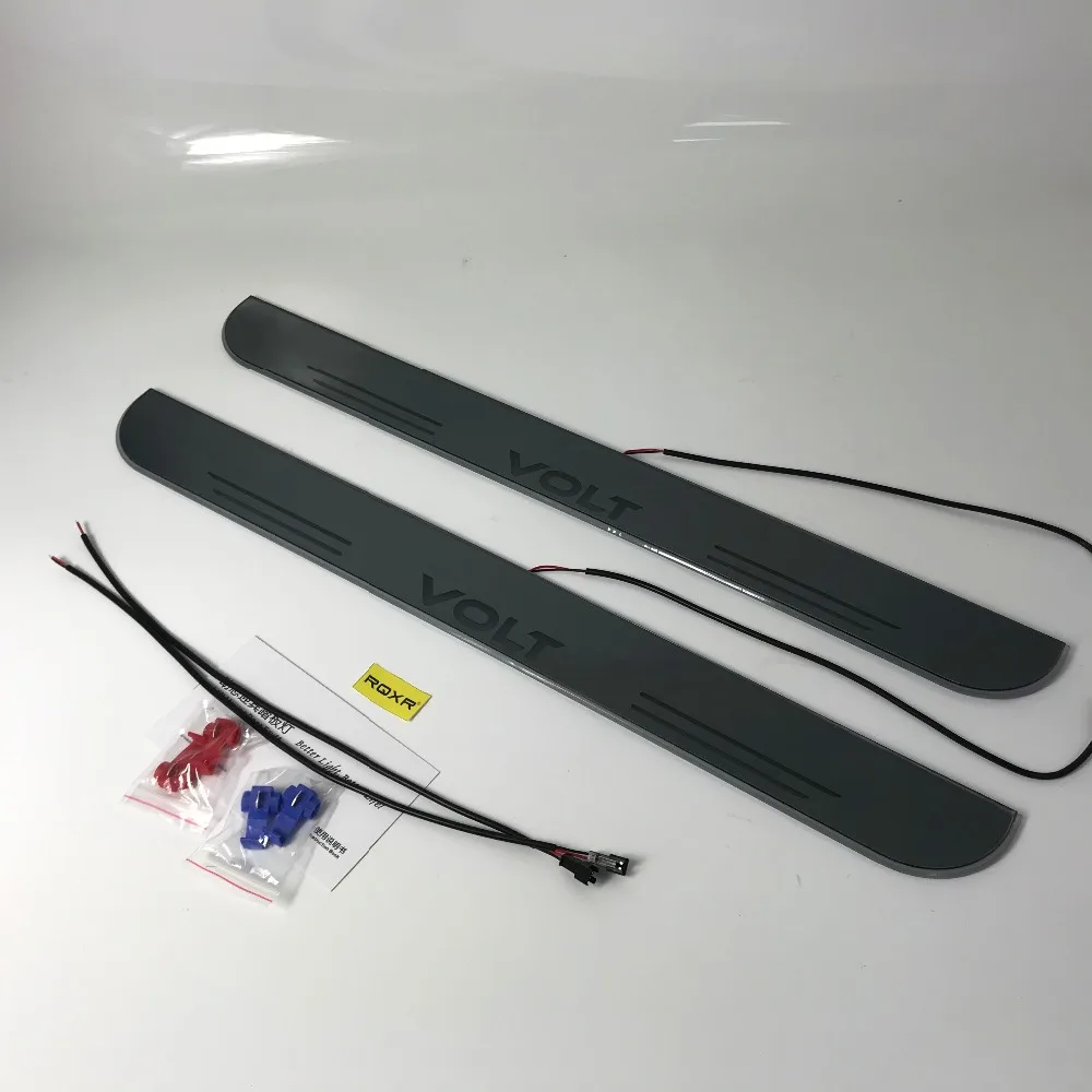 

Osmrk led moving door scuff for Chevrolet VOLT dynamic door sill plate flat lining overlays guards flowing/fixed light