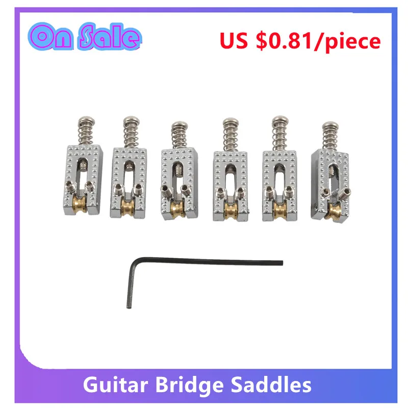 6 roller brücke tremolo sättel mit schlüssel für fender strat tele elektrische gitarre free global shipping