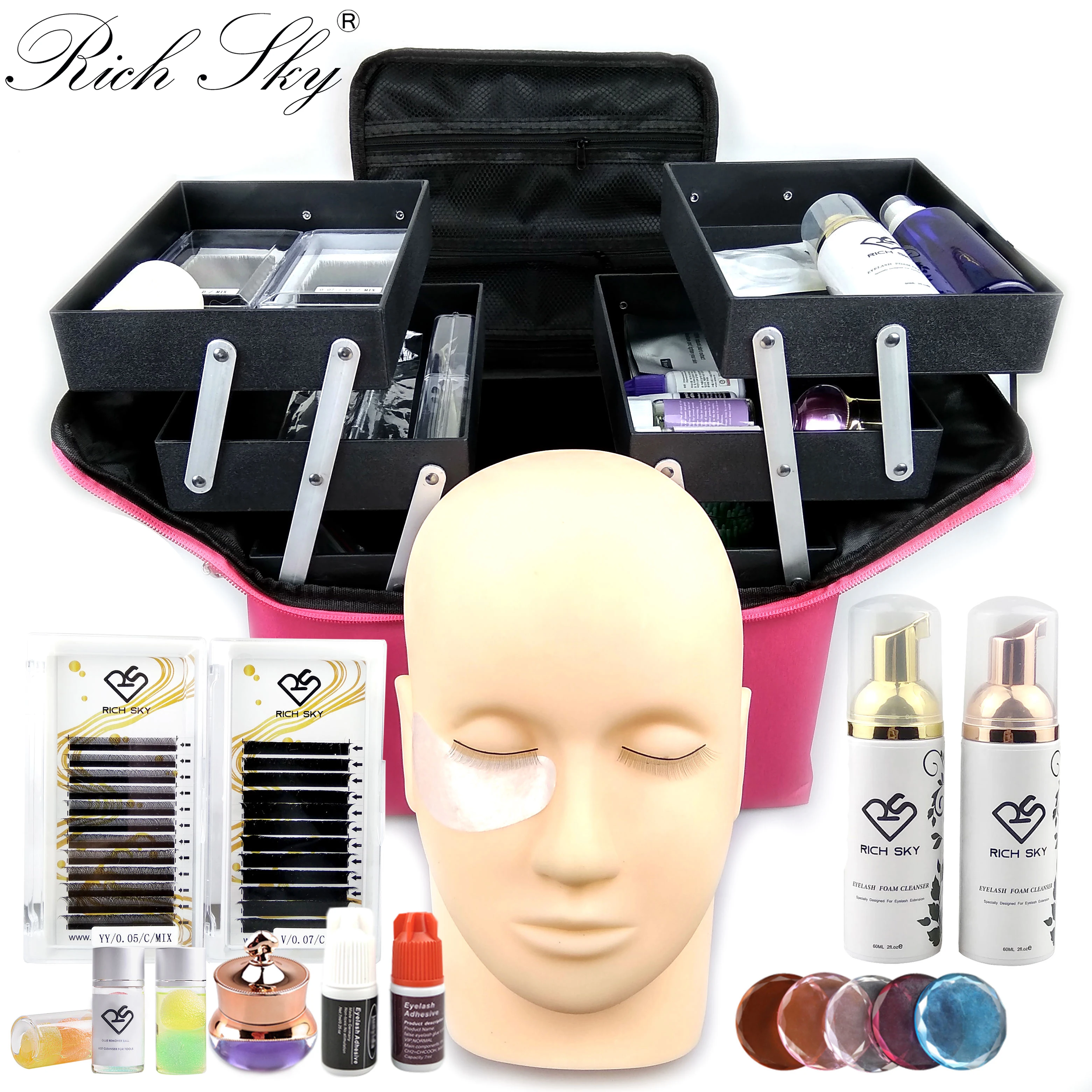 Набор для наращивания ресниц RIch Sky профессиональный набор | Красота и здоровье