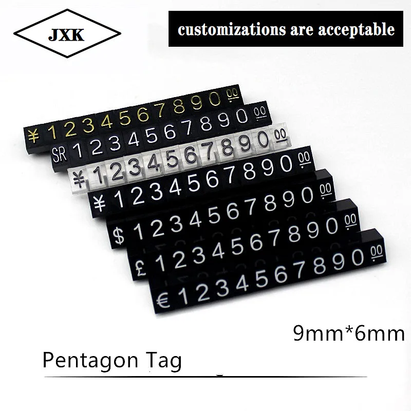 Большой комбинированный ценник в долларах и евро набор с цифрами витрина для