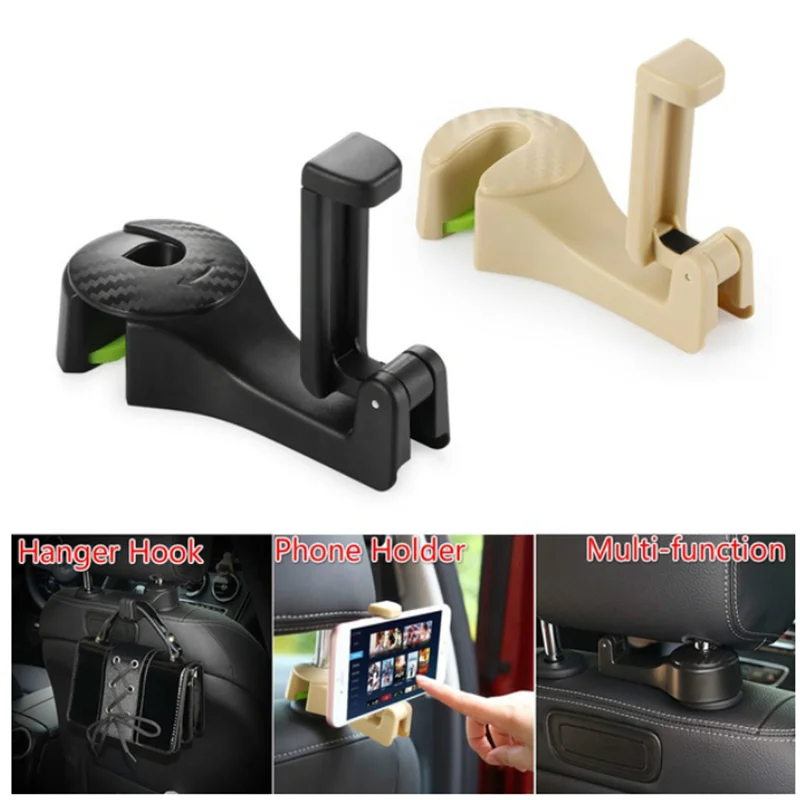 

Adjustable Car Headrest Hooks Mobile Stand Car Phone Holder Fastener Seat Back Hanger Practical Clips for Bag Handbag Houseware