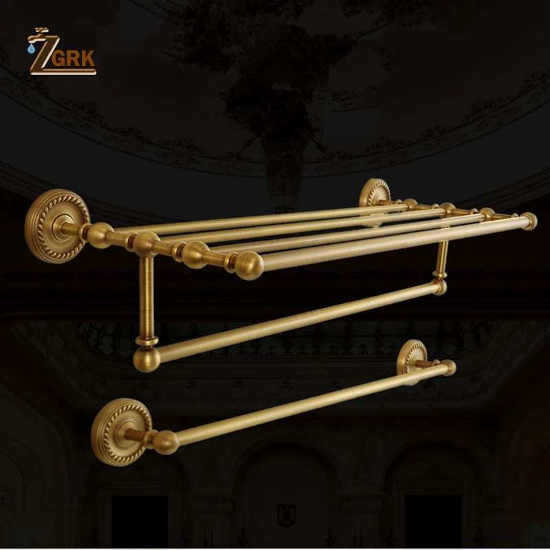 solid brass bathroom hardware antique towel rack bath cup holder shelf wall mounted bathroom set accessories free global shipping