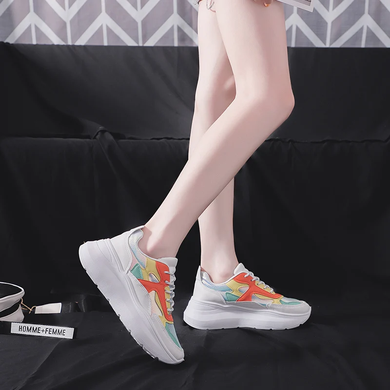 Новинка 2020 женская обувь для бега Bjakin спортивная оранжевого цвета увеличивающая