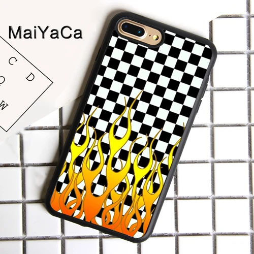 7001 MaiYaCa клетчатая шахматная доска пламя чехол для телефона для iphone 11 Pro MAX X XR XS MAX 6 6S 7 8 Plus 5 5S ТПУ задняя крышка Fundas - Цвет: 7001