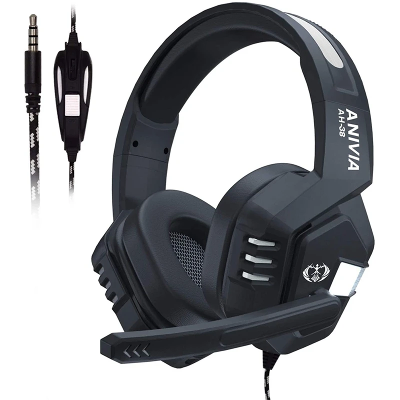 

Игровая гарнитура Anivia AH38 с шумоподавлением, Накладные наушники с микрофоном, игровая гарнитура для одного ПК, ноутбука, Mac телефонов