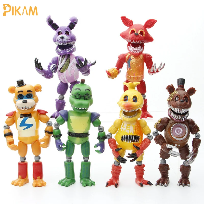 Экшн-фигурки пять ночей полуночная 6 шт./компл. FNAF игрушки из ПВХ подвижные
