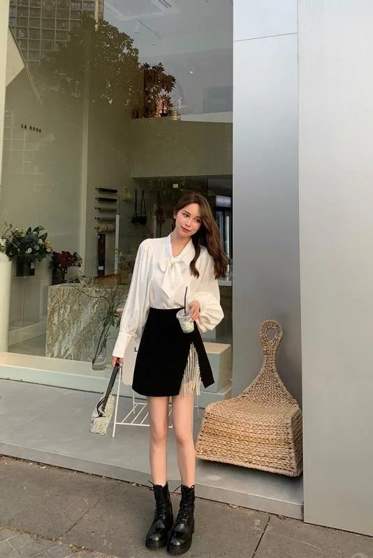 Женская Блестящая черная юбка Xiaoxi | одежда