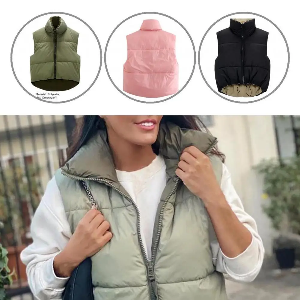 

Winter Waistcoat Drawstring Autumn Winter Thick Double Sides Women Waistcoat