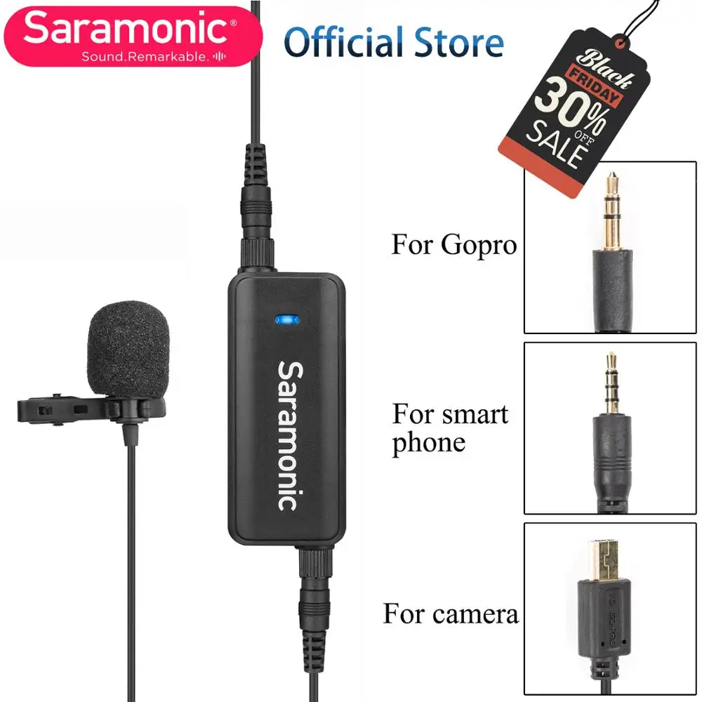 Saramonic LavMic 2-х канальный аудио Миксер с петличный микрофон комплект для iPhone 8 GoPro сессии цифровой зеркальной камеры Canon Nikon DSLR Камера записывающие устройства