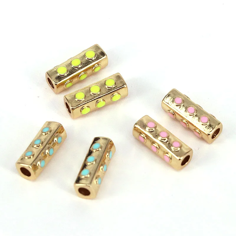 

10 шт. эмалевые подвески, позолоченные разделительные бусины, эмалевые разделительные бусины, аксессуары для браслетов DIY