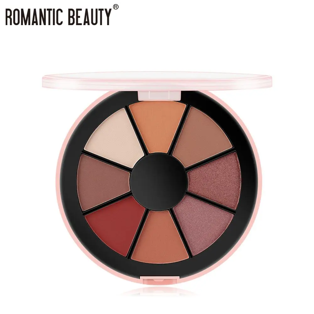 

Romantic Beauty 8 Colors Round Eyeshadow Palette Glitter Eyeshadow Primer Waterproof Pigment Matte Shimmer Shine Eye Makeup