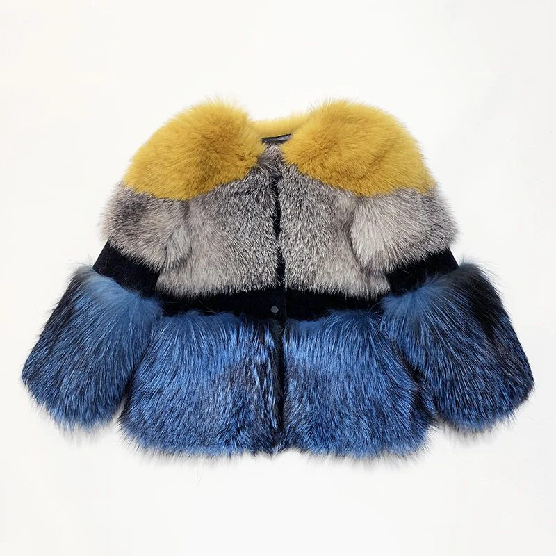 Rf2018B розовое пальто из меха серебристой лисы для женщин зимнее плотное теплое