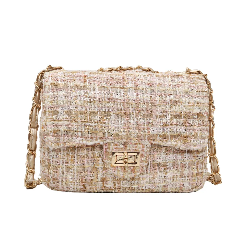 

Woman Bag 2020 Checked Woolen Cloth Bag Rhombus Chain Shoulder Messenger Handbag Women's Bag Purses and Handbags Louis for Women