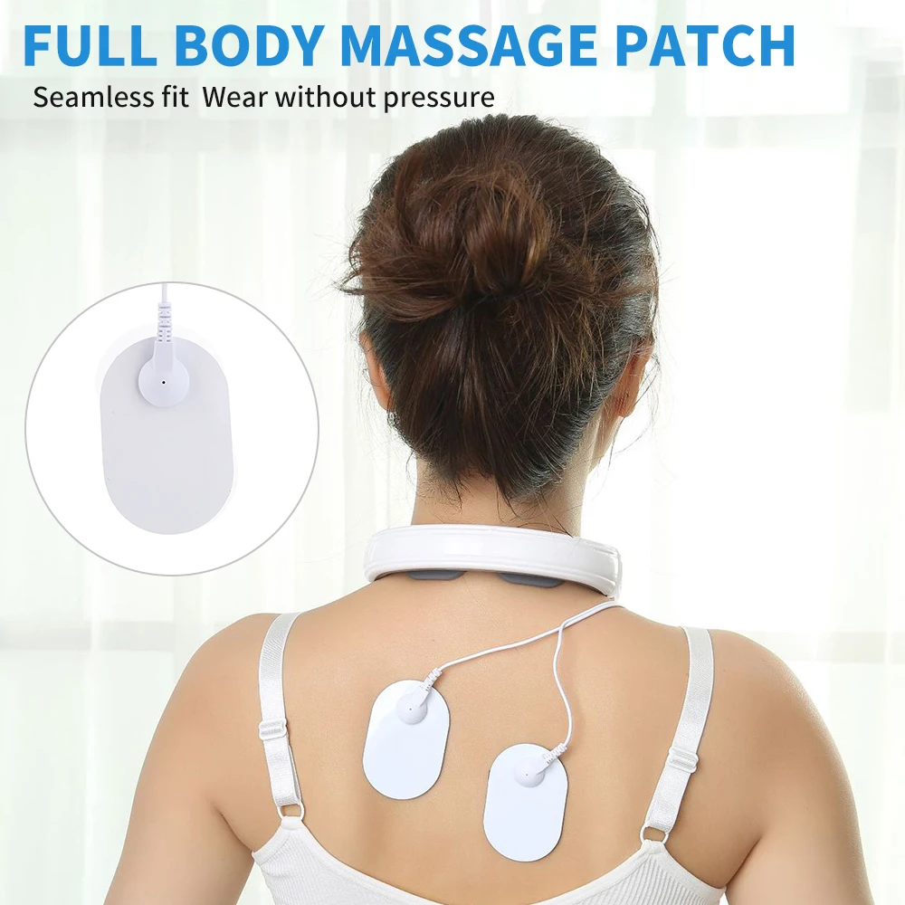 

Smart Electric Pulse Neck Massager Far Infrared Heating Shoulder Massage Machine Smart Cervical Pain Relief Relaxation Tool USB