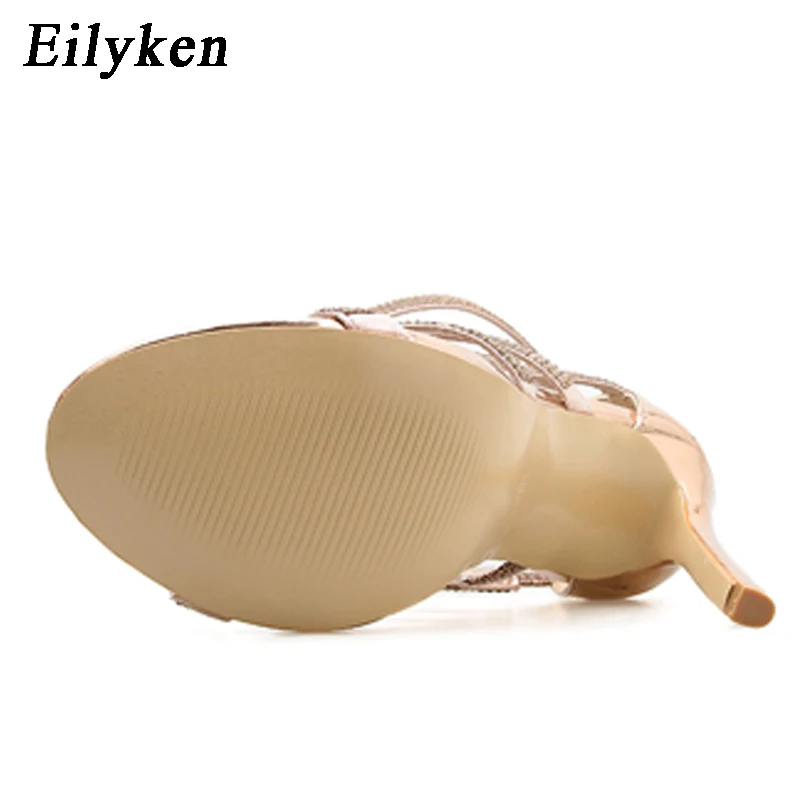 Eilyken/модный дизайн Блестящие стразы Туфли на шпильке с открытым носком Женские