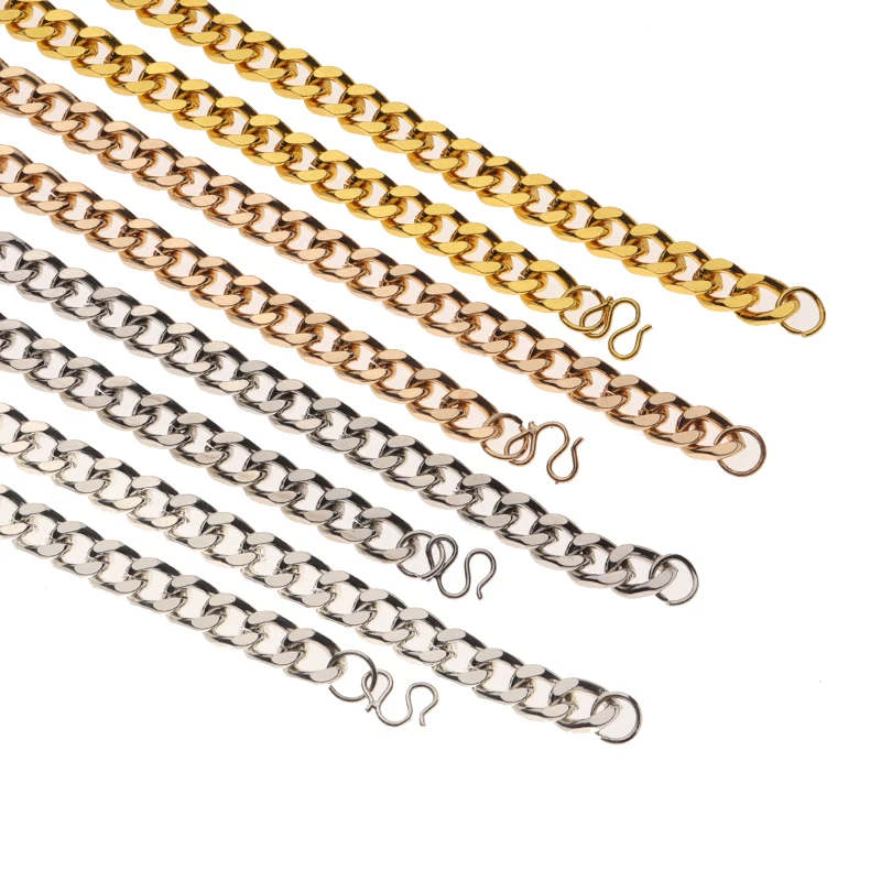 SAUVOO 8 5 мм ширина металлическая цепочка кубинское ожерелье Золотая серебряная