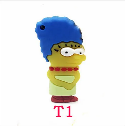 Wholesale the Simpsons USB Flash Drive16g 32g Fashion custom flash drive silica gel cartoon mini gift usb thumb yellow | Компьютеры и