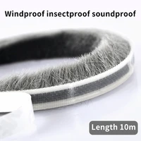 10m elastic straight hair sealing strip door groove nylon pile brush seal dustproof weatherstrip window light gap filler blocker