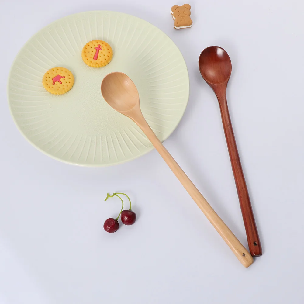 Горячая Распродажа длинная деревянная ручка в японском стиле ложка для супа из