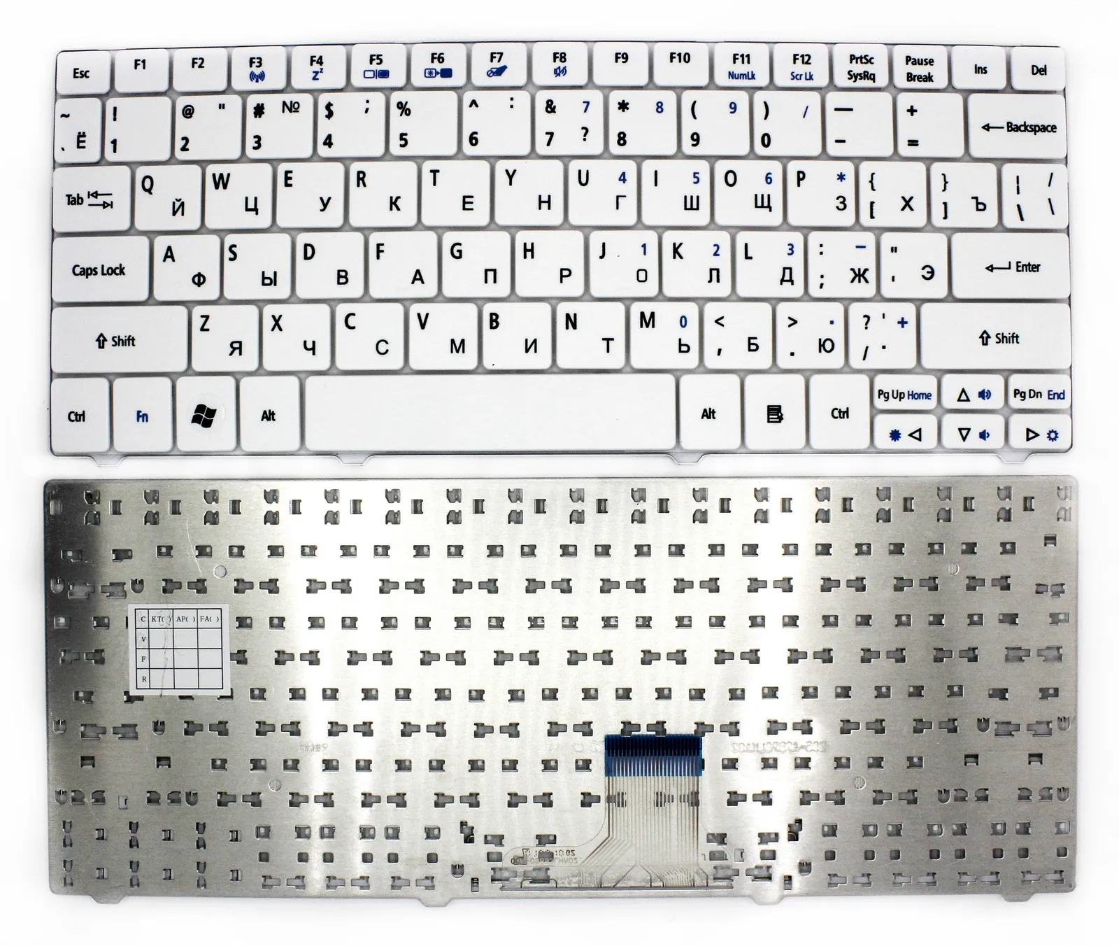 Клавиатура для ноутбука Acer 1810 1830T 1410 One 721 722 751 Белая P/n: ZA3 ZA5 NSK-AQ00R NSK-AQ10R | Компьютеры