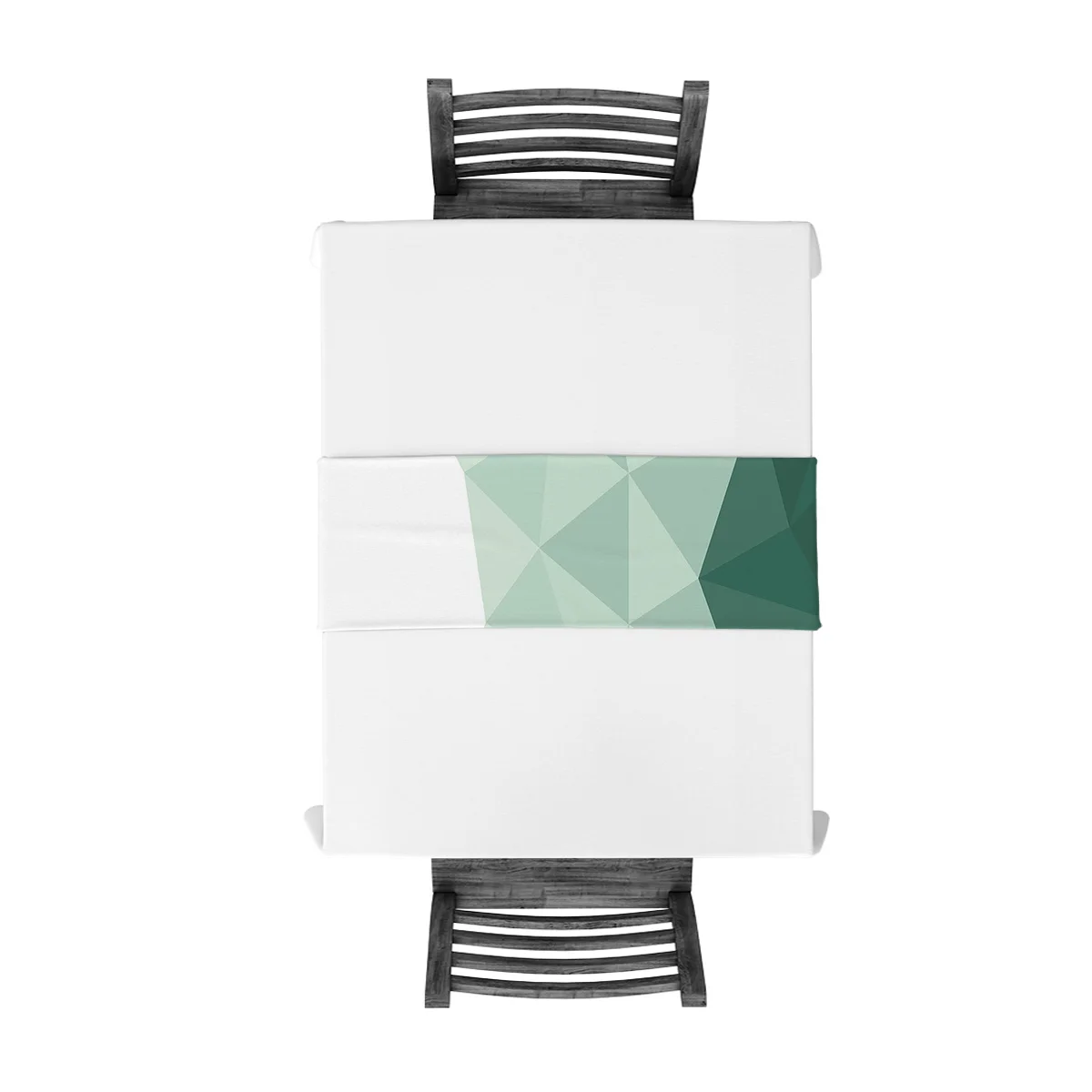 Геометрический зеленый треугольный узор современный Настольный бегун для