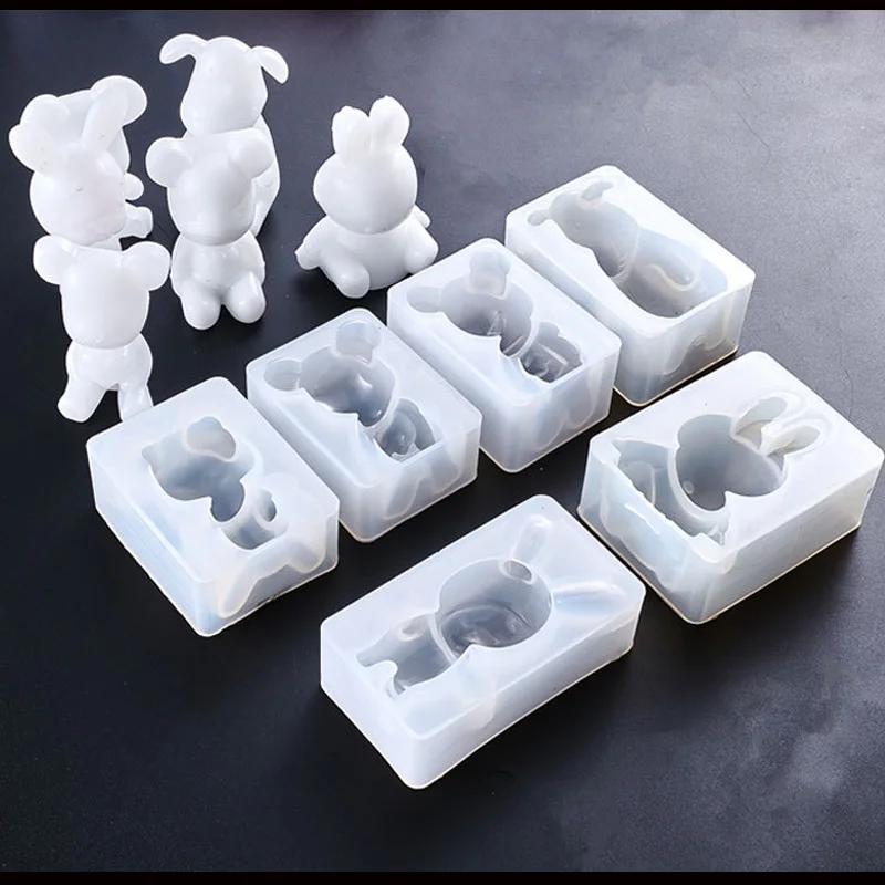 Форма для торта с милыми животными собака мишка силиконовая форма в виде кролика