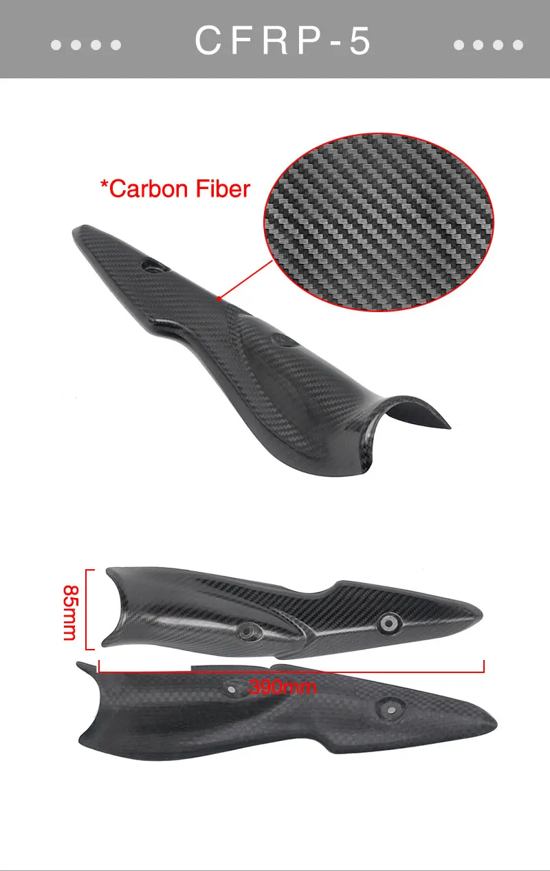 

ZSDTRP Carbon Fiber Motorcycle Exhaust Mid Link Pipe Protector Heat Shield Cover