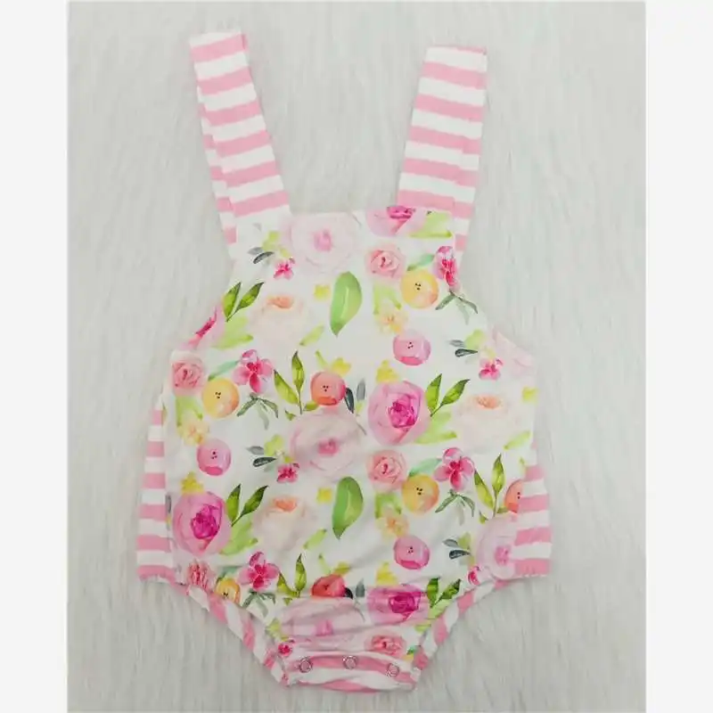 

Newborn Jumpsuit Floral Print Summer Baby Girls Short Sleeves Rompers Baby Clothes For Outfits Infant Wear
