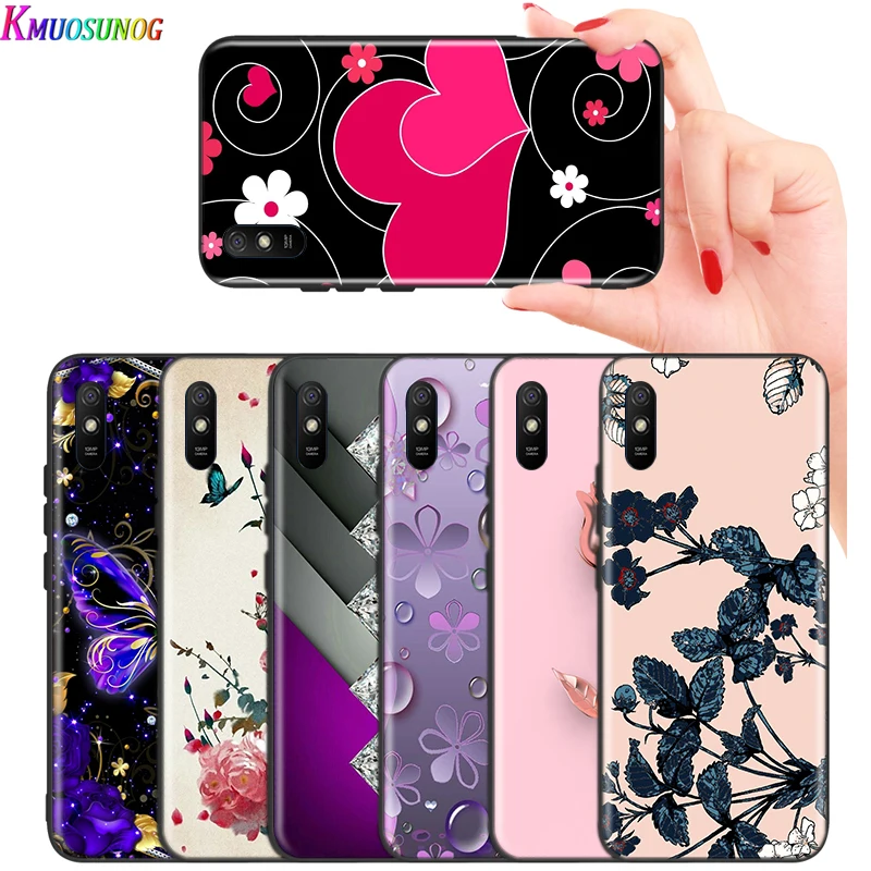 

Crystal Rhinestone Flower print For Xiaomi Redmi K30 Ultra 10X 9C 9A 9 Prime GO K20 8A 8 7A 7 S2 6A 6 5 4X Pro 5G Phone Case
