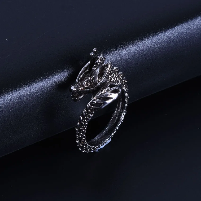 

Fashion Retro Punk Rock Ring Hollow Dragon Ring Domineering Men's Ring Hip Hop Party Motorcycle Jewelry Gift Accessories