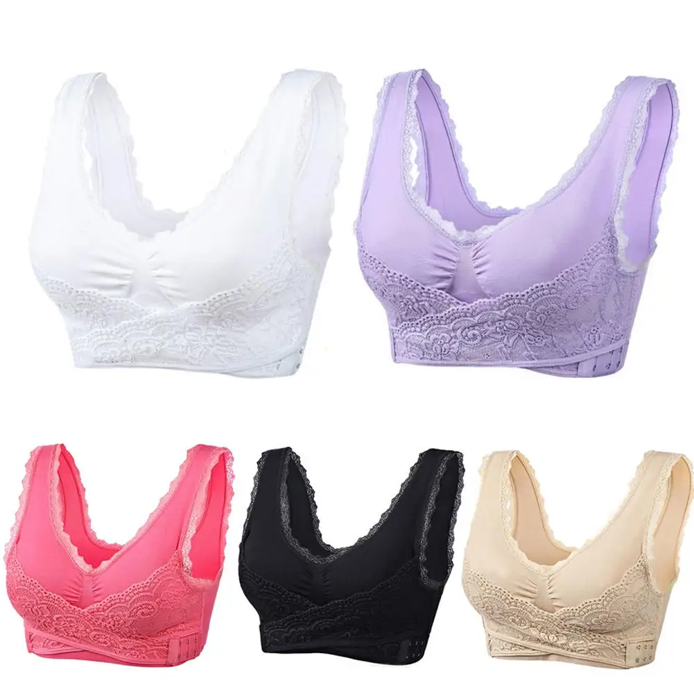 

Сплошной цвет кружева спереди крест пуш-ап мягкий дышащий тренажерный зал Йога Женский спортивный бюстгальтер