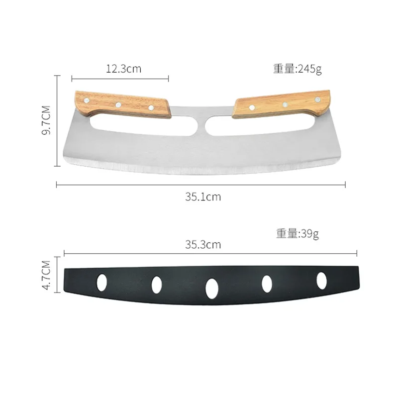 нож для пиццы Резак из нержавеющей стали кухни с чехлом разделитель двойной