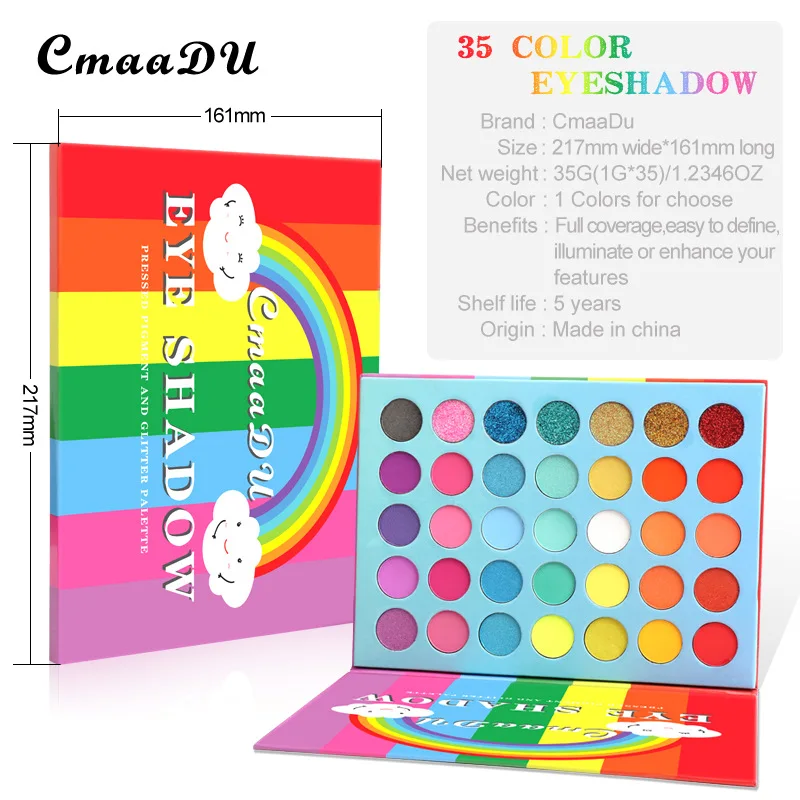 

CmaaDU 35 Colors Eyeshadow Palette Glitter Eye Shadow Powder Matte Glitter Eyeshadow Palette Shimmer Cosmetic Makeup