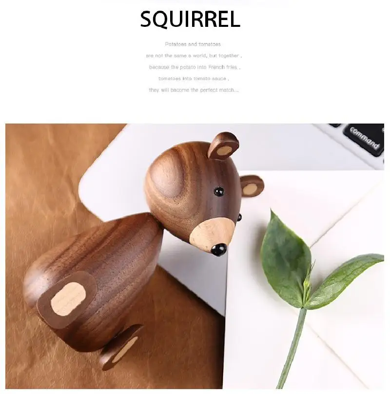 Деревянная фигурка персиковый медведь в скандинавском стиле ремесленные