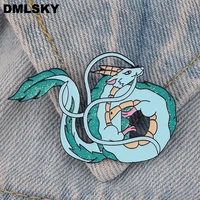 dmlsky fashion white dragon enamel pins and brooches lapel pin backpack badge clothes brooch m3645