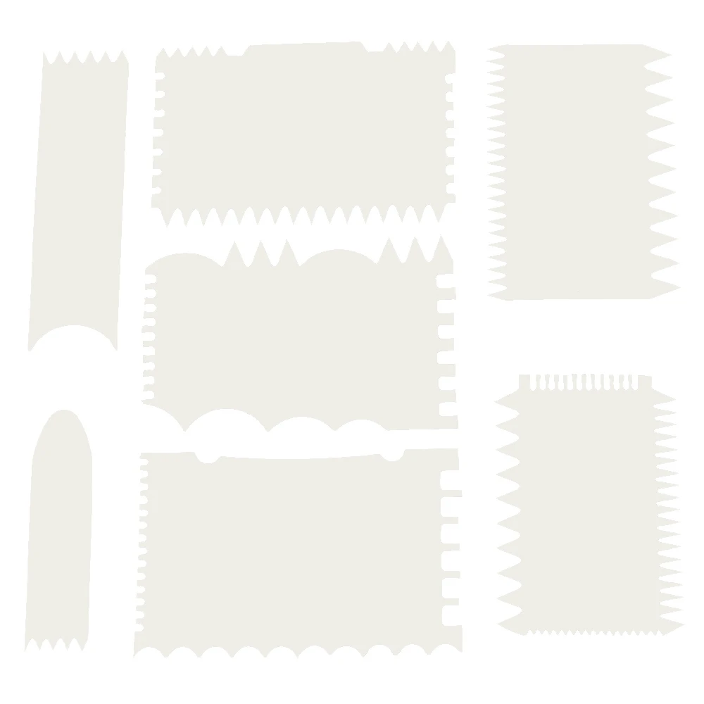 Белый скребок для тортов 7 шт./компл. расческа украшения пластиковый крема